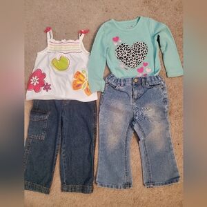 2 Outfits Girl 24 Months.